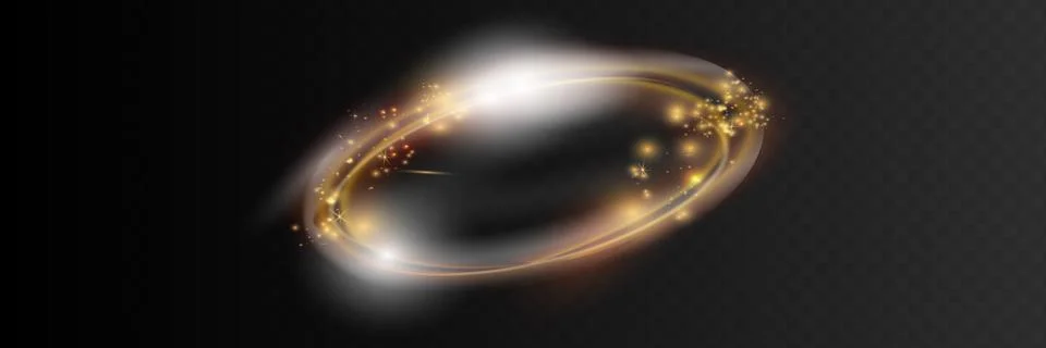 Circular flare transparent light effect. Abstract galaxy ellipse border. Luxury Stock Illustration