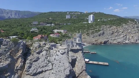 Circular Flight "Swallow's Nest " Stock-Footage 76809582