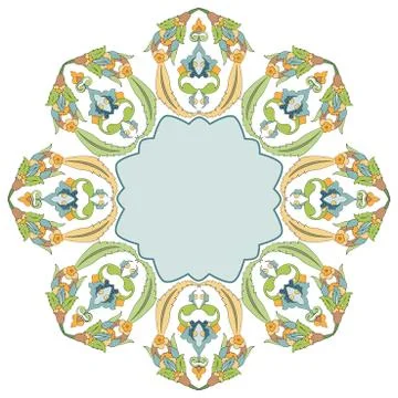 Circular floral background four Stock Illustration