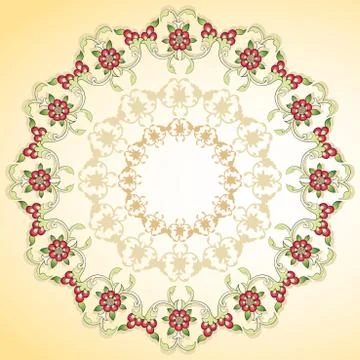 Circular floral background Stock Illustration