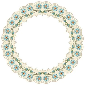 Circular floral background one Stock Illustration