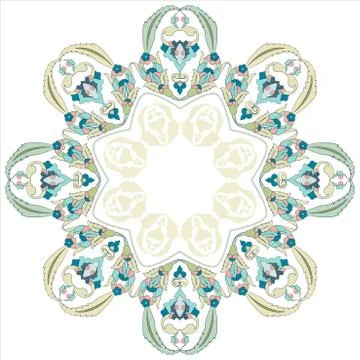 Circular floral background three Stock Illustration