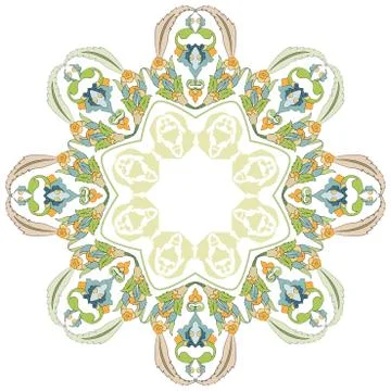 Circular floral background two Stock Illustration