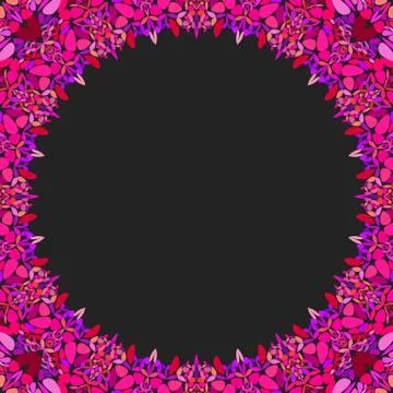 Circular floral frame ornament - vector background design イラスト素材