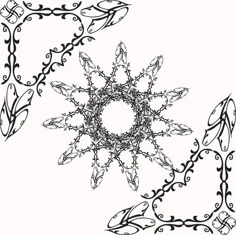 Circular Floral Pattern In Form Of Mandala, Decorative Ornament In Oriental S Illustrazione stock