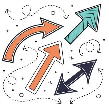 Circular flow arrows direction guide flat design vector illustration Stock Illustration