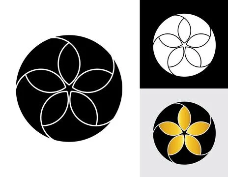 Circular flower logo model nine Illustrazione stock
