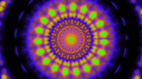 Circular flower pattern kaleidoscopic abstract background Video stock 219109107