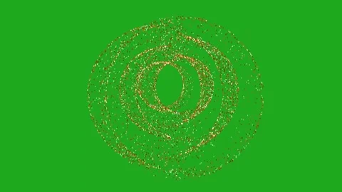 Circular formation with small particles on green screen background Stock Footage 285580990