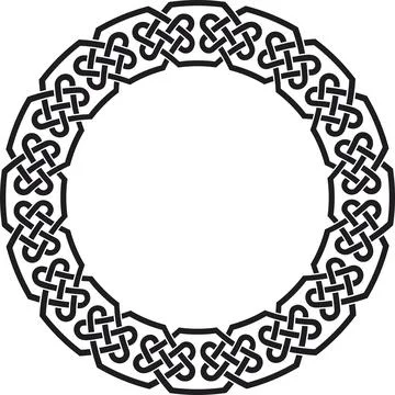Circular frame with Celtic knots, black Stockillustratie
