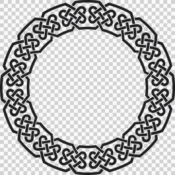 Circular frame with Celtic knots, black Stock Illustration