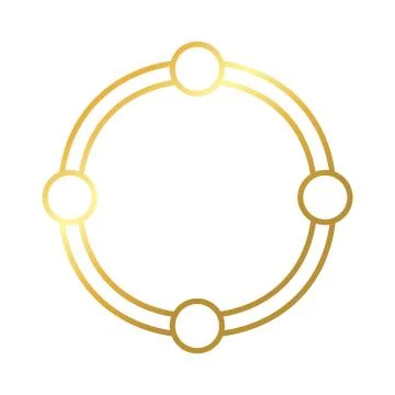 Circular frame decoration golden gradient style icon Illustrazione stock