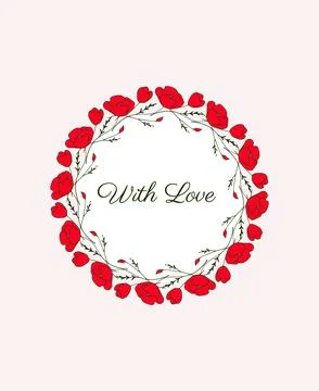 Circular frame design for Valentine's Day, Woman's Day, weddings, birthday invit Stock Illustration