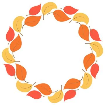 Circular frame fall leaves vector illustration. Stockillustratie