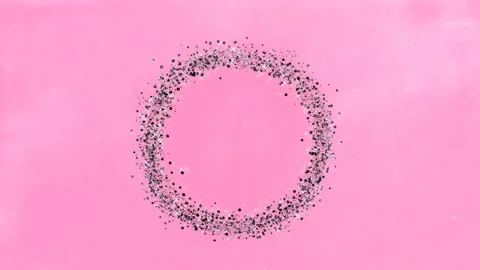Circular frame of glittering silver sequins, pastel backgrounds, copy space Stock Footage 153057221