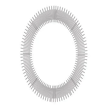 Circular Frame with Linear Sun Beams Stock Illustration