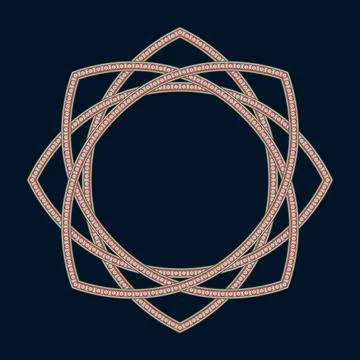 A circular frame made of diamonds on a dark background Stock Illustration