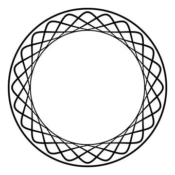 Circular frame with spirograph pattern Illustrazione stock