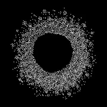 Circular Frame of White Stipple Dots 스톡 일러스트