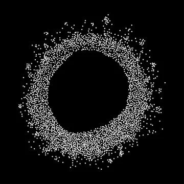 Circular Frame of White Stipple Dots Stock Illustration