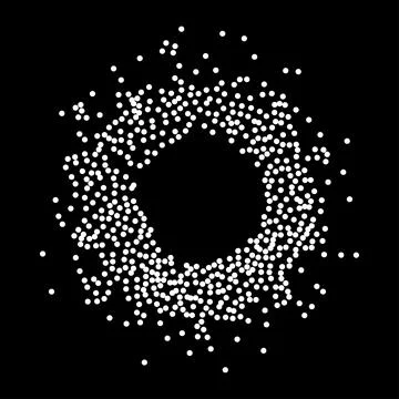 Circular Frame of White Stipple Dots イラスト素材