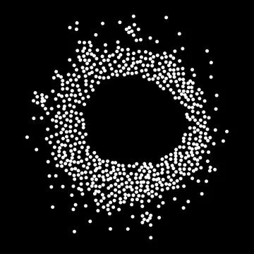 Circular Frame of White Stipple Dots 스톡 일러스트