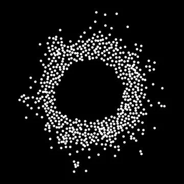 Circular Frame of White Stipple Dots 스톡 일러스트