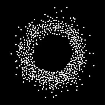 Circular Frame of White Stipple Dots Stock Illustration