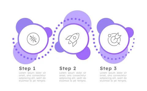 Circular framed infographic 3 steps Stock-Illustration