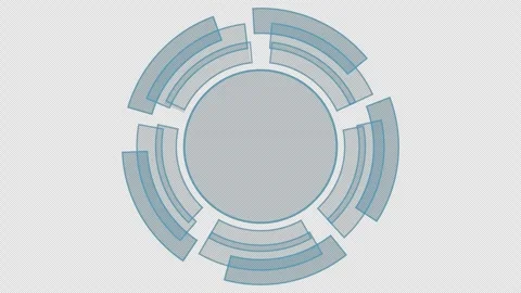 Circular Futuristic HUD Interface Animation Endless Loop Rotating Technology Rin Stock Footage 336881649