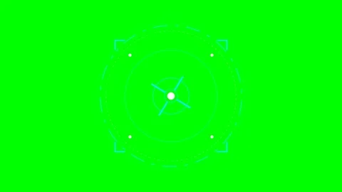 Circular futuristic interface element isolated on a bright green screen 스톡 동영상 340903602