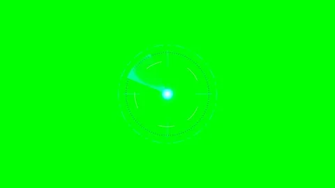 Circular futuristic radar interface glowing on a bright green screen backgrou Stock Footage 340900500