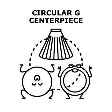 Circular g centerpiece creative characters celebrating with joy Stock Illustration