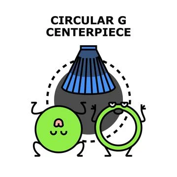 Circular g centerpiece creative characters celebrating with joy Stock Illustration