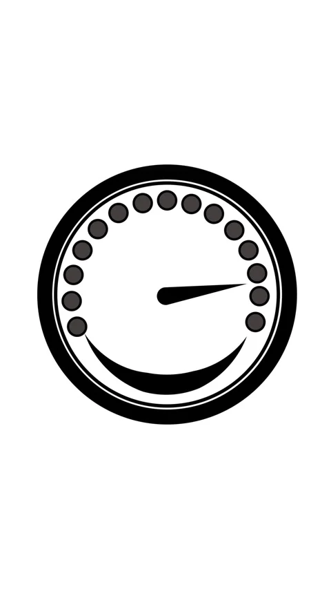 Circular Gauge Icon with Needle Pointing to the Right on animated White Bac.. Stock Footage 344733137