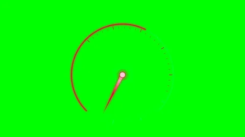 A circular gauge icon representing speed measurement on a bright green back.. Stock Footage 340904578