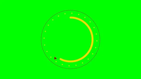 A circular gauge interface with a yellow progress arc on a green background Stock Footage 340903615