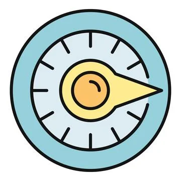 Circular gauge measuring data with pointing indicator Stock Illustration