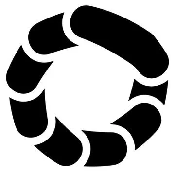 Circular generic symbol, icon - Rotated overlapping bars, rounded rectangles 库存插图