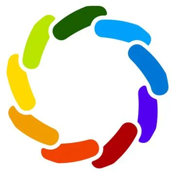 Circular generic symbol, icon - Rotated overlapping bars, rounded rectangles 库存插图