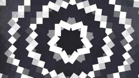 Circular geometric black and white pattern with small squares Stock Footage 263800057