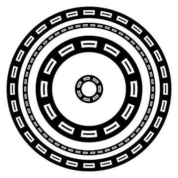 Circular geometric borders frames with rectangular print Stock Illustration