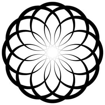 Circular geometric decorative pattern. Abstract round element Stock Illustration