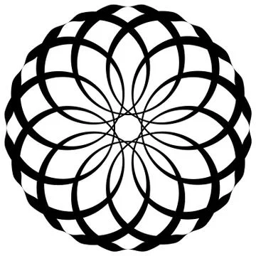 Circular geometric decorative pattern. Abstract round element Illustrazione stock