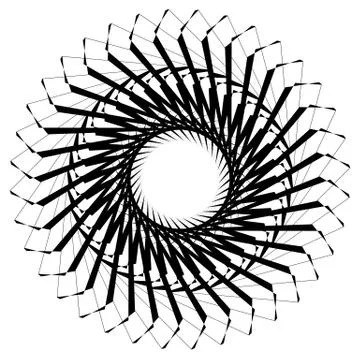 Circular geometric element. Rotating shapes, forms abstract illustration. Ilustración de archivo