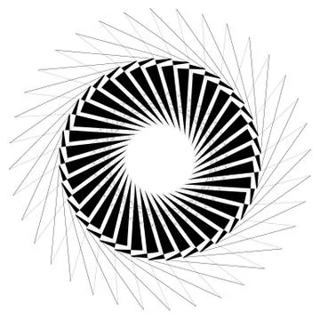 Circular geometric element. Rotating shapes, forms abstract illustration. Ilustración de archivo