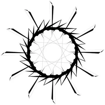 Circular geometric element. Rotating shapes, forms abstract illustration. Ilustración de archivo