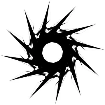 Circular geometric element. Rotating shapes, forms abstract illustration. 스톡 일러스트