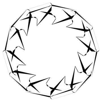 Circular geometric element. Rotating shapes, forms abstract illustration. Ilustración de archivo