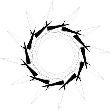 Circular geometric element. Rotating shapes, forms abstract illustration. Ilustración de archivo